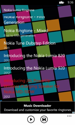 Скриншот приложения Nokia Lumia Ringtone - №4