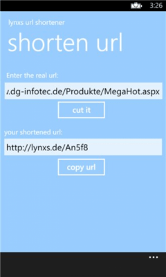 Скриншот приложения Lynxs url shortener - №1