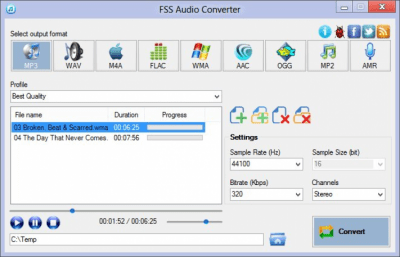 Скриншот приложения FSS Audio Converter - №1