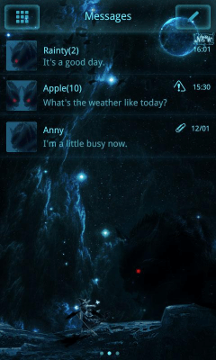 Скриншот приложения GO SMS Pro Slayer ThemeEX - №3