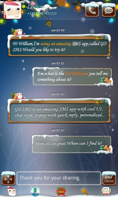 Скриншот приложения GO SMS Pro Santa Super Theme - №3