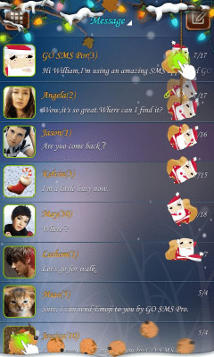 Скриншот приложения GO SMS Pro Santa Super Theme - №4
