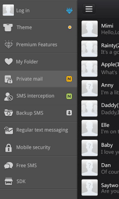 Скриншот приложения GO SMS Pro IPhoneBlack ThemeEX - №5