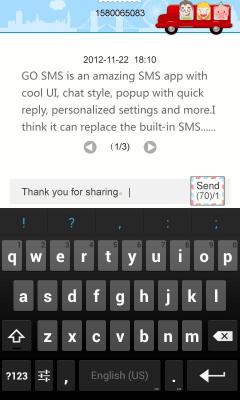 Скриншот приложения GO SMS Pro Friends Popup Thx - №4