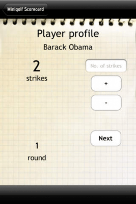 Скриншот приложения Miniature Golf Scorecard - №2