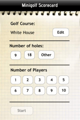 Скриншот приложения Miniature Golf Scorecard - №5