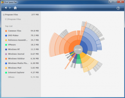 Скриншот приложения Disk Space Fan 4 Free - №1