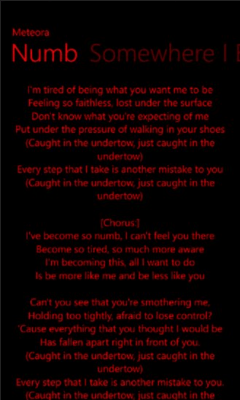 Скриншот приложения Linking Park Lyrics - №6