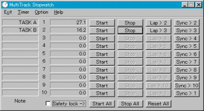 Скриншот приложения MultiTrack Stopwatch - №1