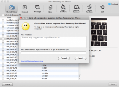 Скриншот приложения Data Recovery for iPhone for Mac - №1