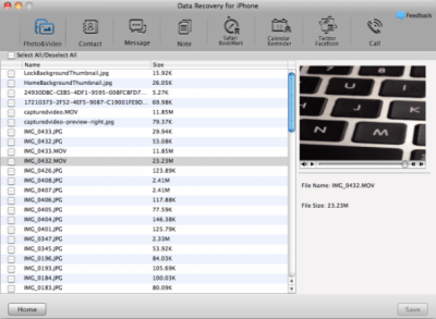 Скриншот приложения Data Recovery for iPhone for Mac - №2