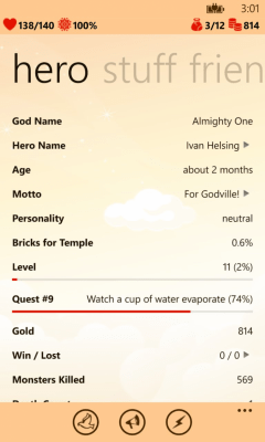 Скриншот приложения Godville - №3