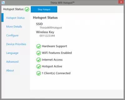 Скриншот приложения Thinix WiFi Hotspot - №1