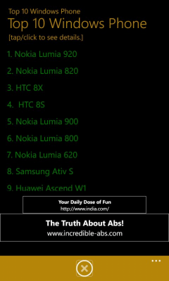 Скриншот приложения Top10 Windows Phone8 - №3