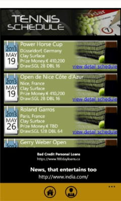 Скриншот приложения Tennis Schedule - №4