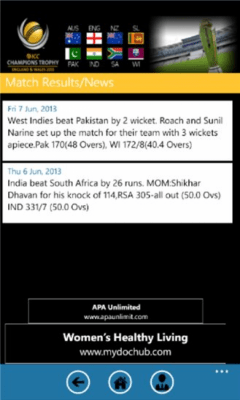 Скриншот приложения ICCChampionsTrophy2013 - №7