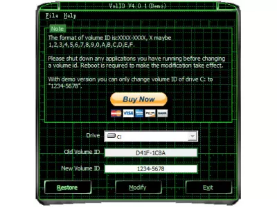 Скриншот приложения VolID(Disk Drives Serial Modifier) - №1