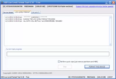 Скриншот приложения HDD Low Level Format Tool - №3