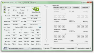 Скриншот приложения NVIDIA Inspector - №2