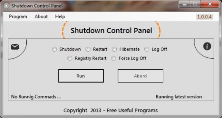 Shutdown Control Panel скачать на Windows бесплатно.