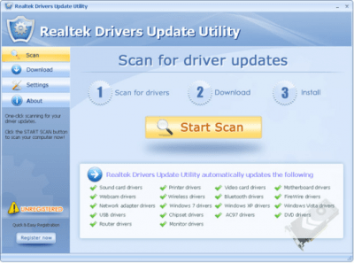 Скриншот приложения Realtek Drivers Update Utility - №1