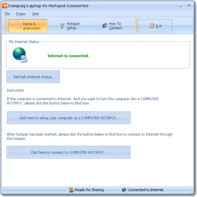 Скриншот приложения Compaq Laptop to Hotspot Converter - №1