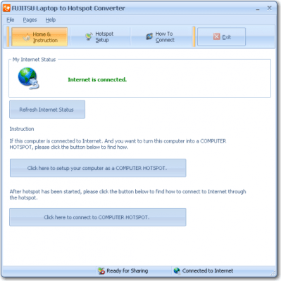 Скриншот приложения FUJITSU Laptop to Hotspot Converter - №1