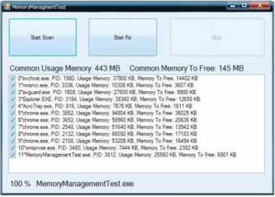 Скриншот приложения Memory Management ActiveX - №1