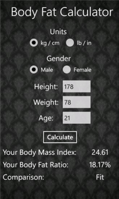 Скриншот приложения Body Fat Calculator - №2