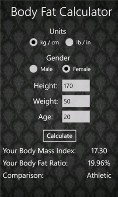 Скриншот приложения Body Fat Calculator - №3