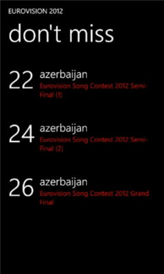 Скриншот приложения Eurovision 2012 - №2