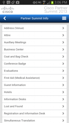 Скриншот приложения Cisco Partner Summit 2013 - №2