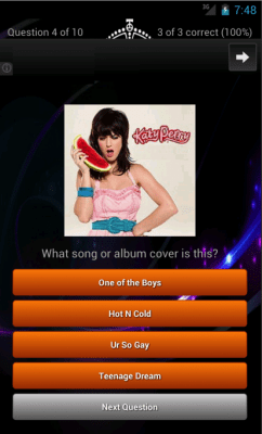 Скриншот приложения Katy Perry Quiz Lyrics Game - №2