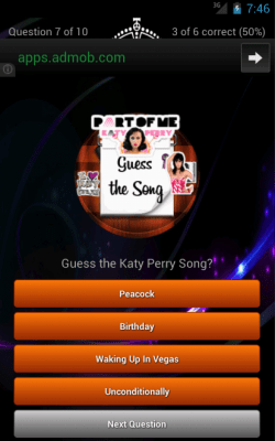 Скриншот приложения Katy Perry Quiz Lyrics Game - №10