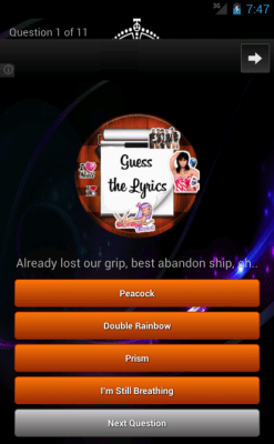 Скриншот приложения Katy Perry Quiz Lyrics Game - №12