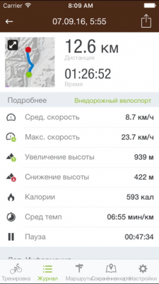 Скриншот приложения Runtastic Mountain Bike PRO GPS Cycling Computer & Tracker - №4