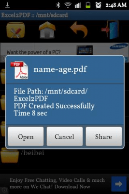 Скриншот приложения Excel to PDF Converter - №4