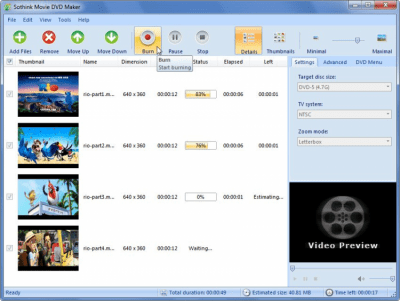 Скриншот приложения Sothink Movie DVD Maker - №1