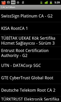 Скриншот приложения CACertMan - №1