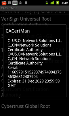 Скриншот приложения CACertMan - №2
