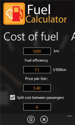 Скриншот приложения Fuel Calculator - №3