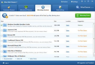 Скриншот приложения Wise Disk Cleaner Portable - №3
