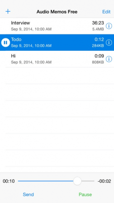 Скриншот приложения Audio Memos Free - The Voice Recorder - №4