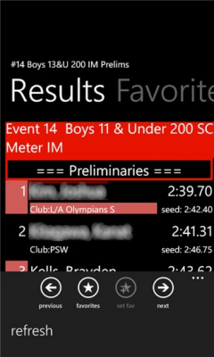 Скриншот приложения Swim Meet Results - №5