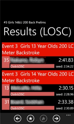 Скриншот приложения Swim Meet Results - №6