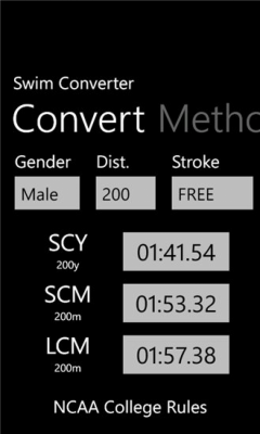 Скриншот приложения Swim Converter - №1