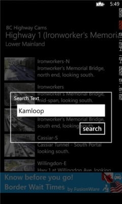 Скриншот приложения BC Highway Cams - №2