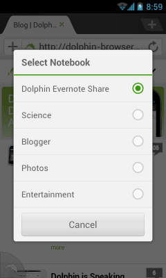 Скриншот приложения Dolphin: Evernote Add-on - №2