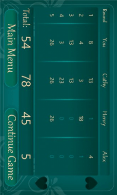 Скриншот приложения Hearts Deluxe - №5