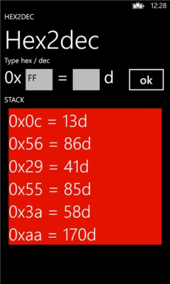 Скриншот приложения Hex2dec - №1
